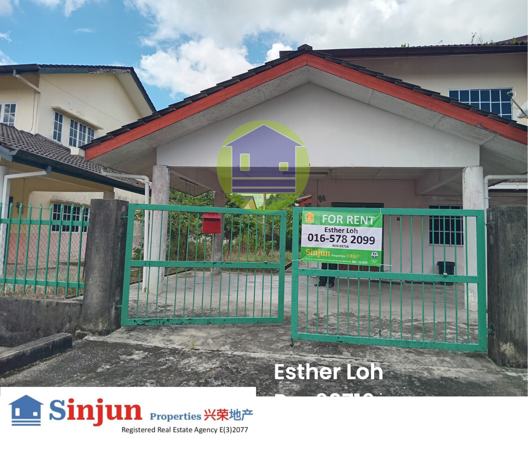 For rent corner double storey terrace house at Batu 9 Jalan penrissen kuching serian